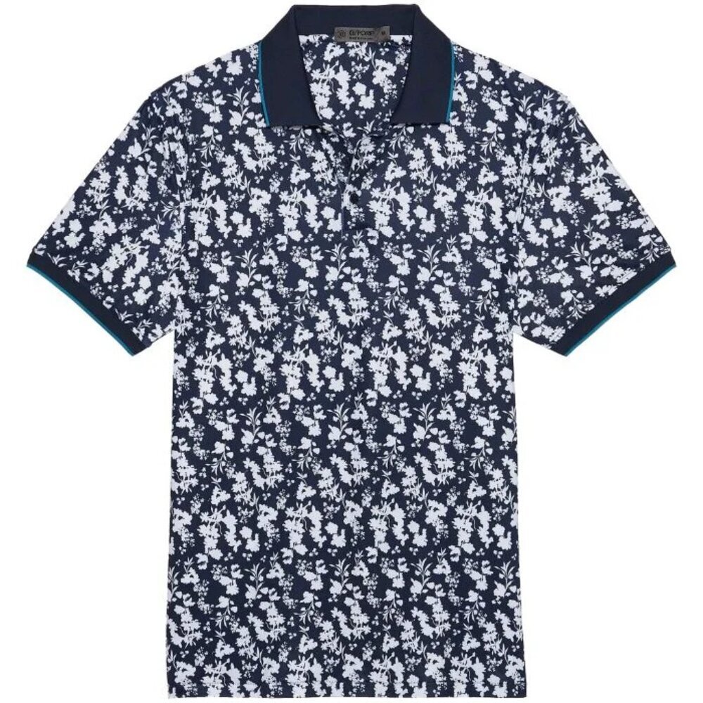 NWT G/FORE Men's Blossom Rib Collar Tech Jersey Slim Fit Golf Polo Shirt Small S